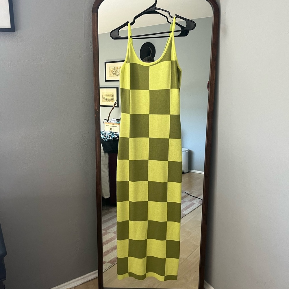 SOLD - Green checkered dress